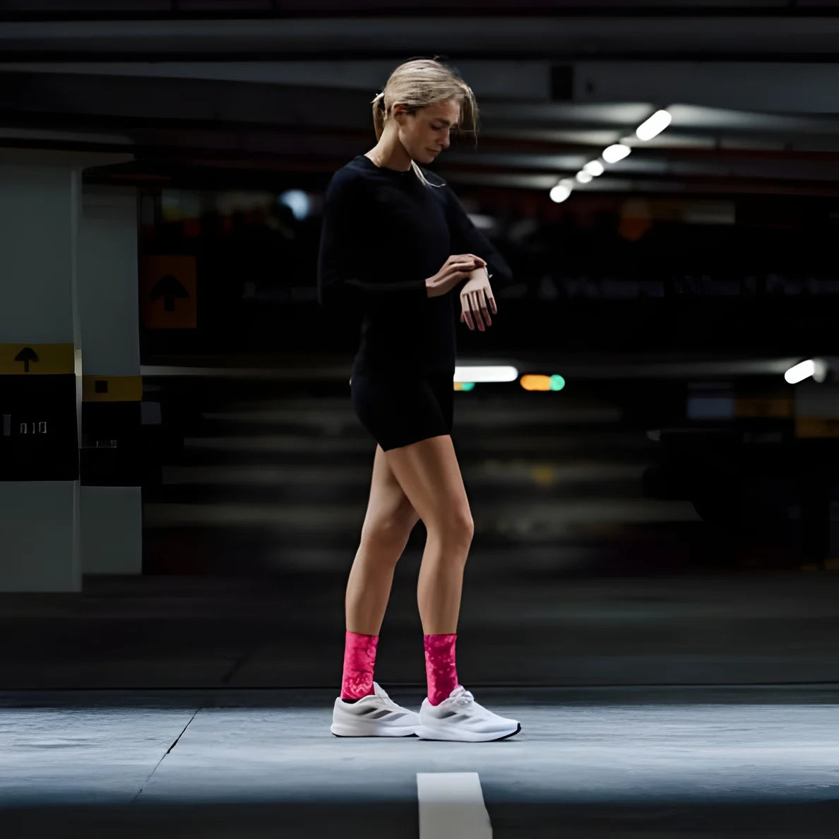 Sox Neon Slide Pink Casual Crew Socks