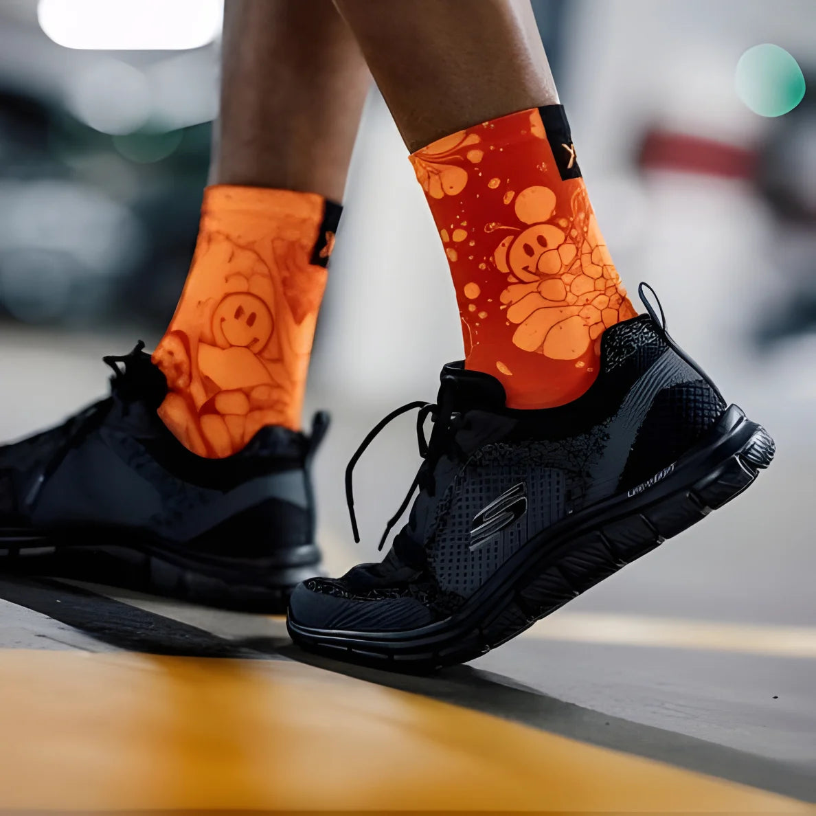 Sox Neon Slide Orange Casual Crew Socks