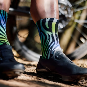 Sox Electric Zebra Green Casual Crew Socks