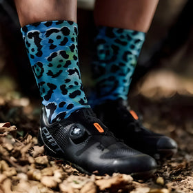 Sox Electric Leopard Blue Casual Crew Socks