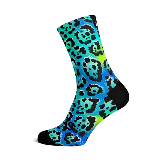 Sox Electric Leopard Blue Casual Crew Socks