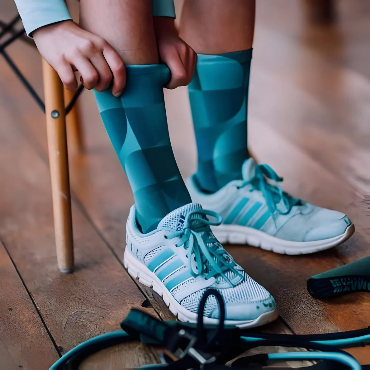 Sox Solid Teal Casual Crew Socks