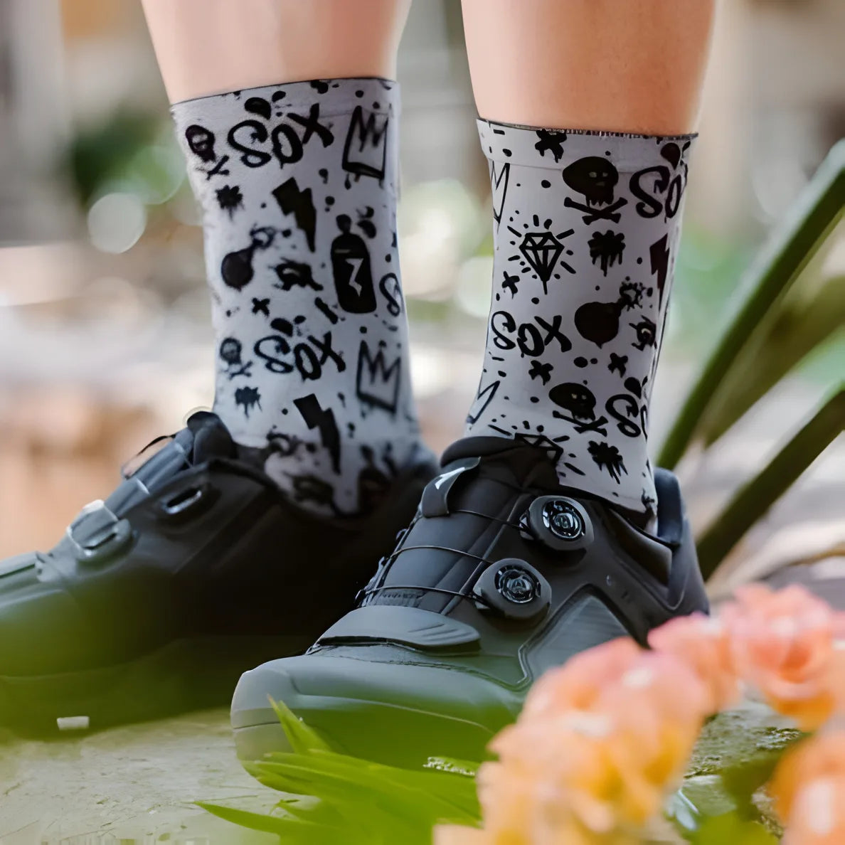 Sox Doodle Grey Casual Crew Socks