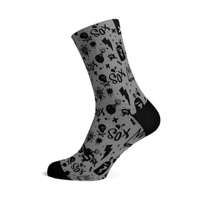 Sox Doodle Grey Casual Crew Socks