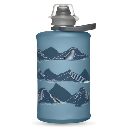 Hydrapak Stow Flexible Bottle-Mountain Edition-Tahoe Blue (350ml)