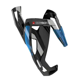Elite Bottlecage Custom Race Plus Black Glossy - Blue Graphic