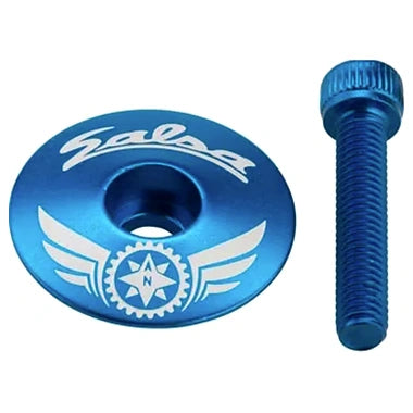 Salsa ABB Top Cap, Squadron Blue w/ Bolt