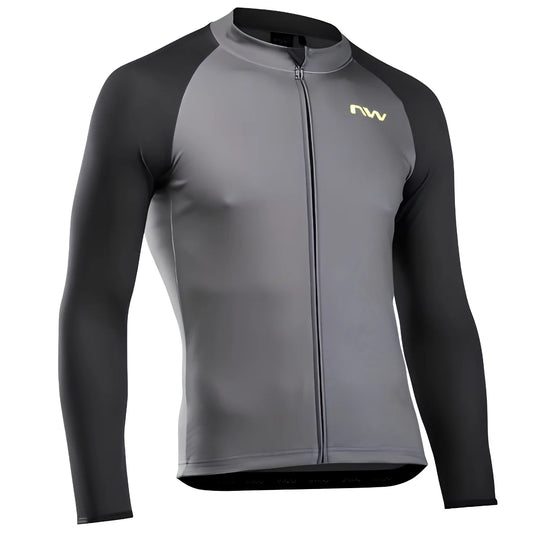 Northwave Blade 4 Long Sleeve Jersey-Dark Grey/Yellow Fluo