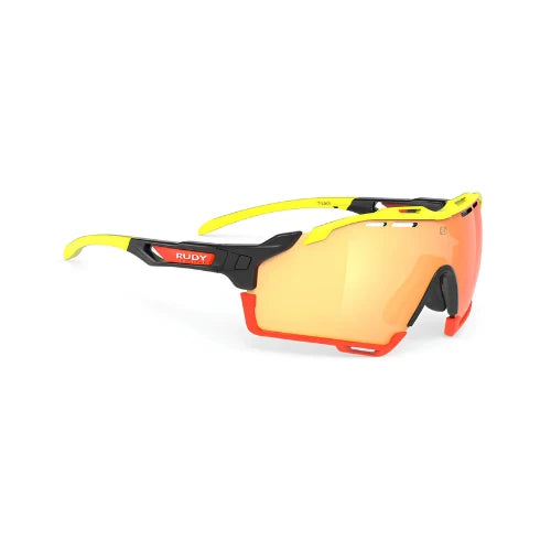 Rudy Project Cutline Black Gloss C4 Multilaser Orange Sports Sunglasses