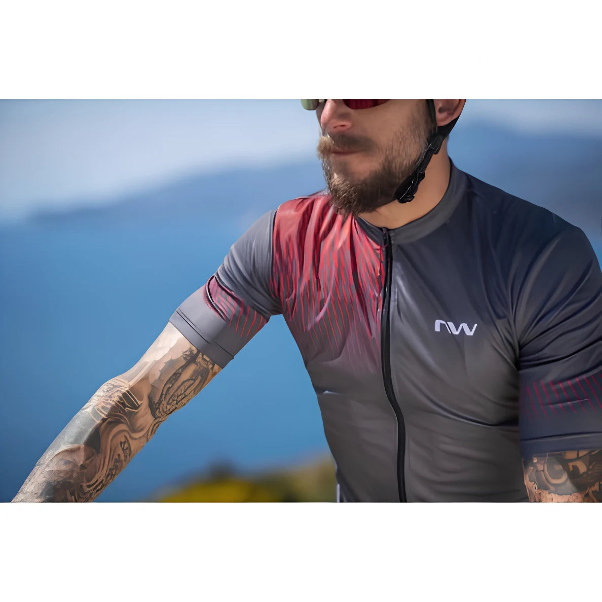 Northwave Origin Jersey-Dark Grey/Red