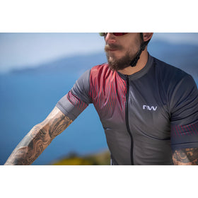 Northwave Origin Jersey-Dark Grey/Red