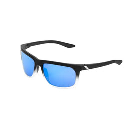 100% HAKAN - Soft Tact Black / White Fade - HiPER Blue Multilayer Mirror Lens