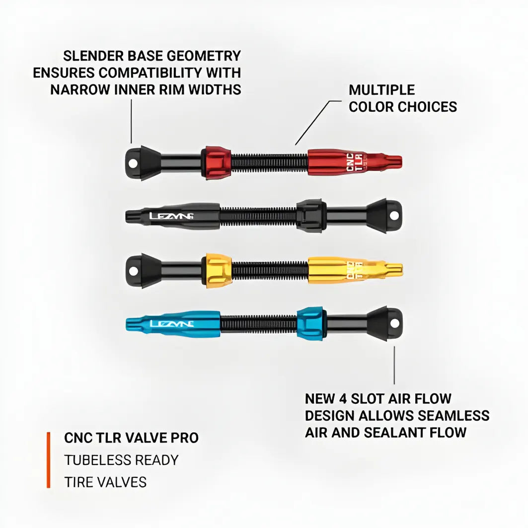 Lezyne CNC TLR Tubeless Valve Pro-Black (80mm) (Pack Of 2)
