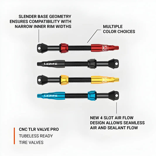 Lezyne CNC TLR Tubeless Valve Pro-Black (80mm) (Pack Of 2)