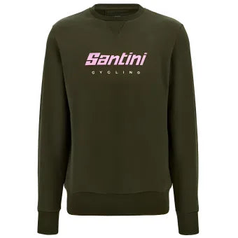Santini Branded Full Sleeve Sweatshirt-Military Green