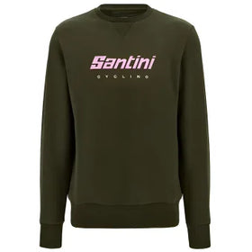 Santini Branded Full Sleeve Sweatshirt-Military Green