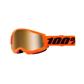 100% STRATA 2 Goggle Neon Orange - Mirror True Gold Lens