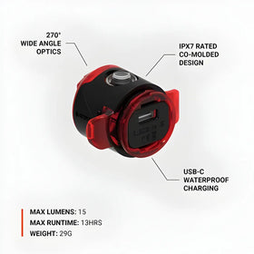 Lezyne Femto USB Drive Rear Light-Black (15 Lumens)