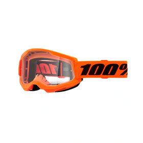 100% STRATA 2 Goggle Neon Orange - Clear Lens