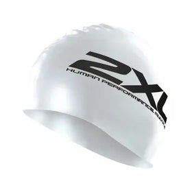 2XU US1355F Silicone Swim Cap (White/White)