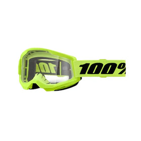 100% STRATA 2 Goggle Neon Yellow - Clear Lens