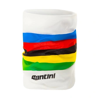 Santini UCI Official Rainbow Stripes Neck Warmer-White