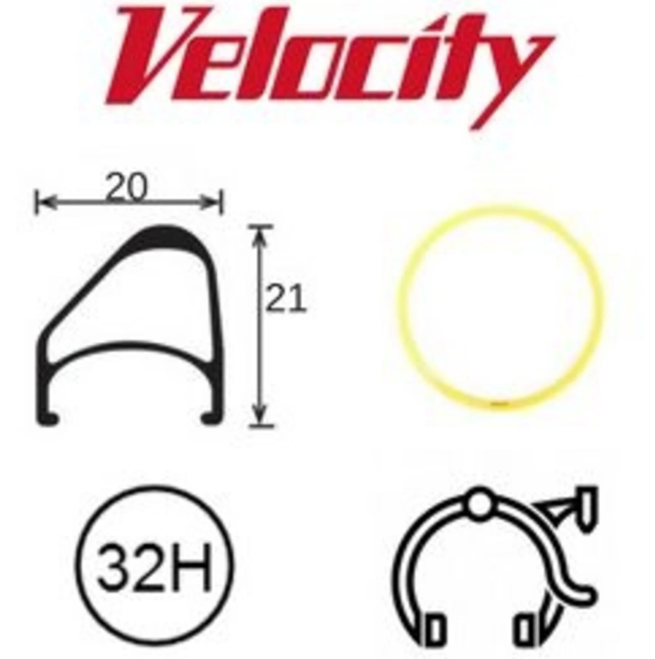 Velocity Aerohead Rim, 700c 32h NONmsw, Lemon Yellow