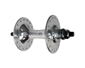 Velocity Track Hub Front - 32h Black, Cutout Flange Solid Axle