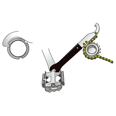 IceToolz 34S4 Tool for Multi Speed Chain Whip Pedal Lockring