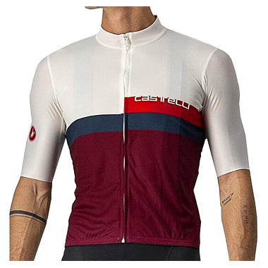 Castelli Blocco Jersey - Ivory/Red/Blue/Bordeaux