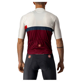 Castelli Blocco Jersey - Ivory/Red/Blue/Bordeaux