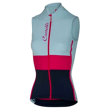 PROTAGONISTA SLEEVELESS JERSEY-PALE BLUE/RASPBERRY/NAVY