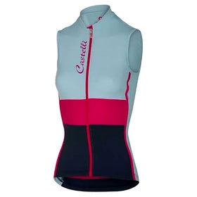 PROTAGONISTA SLEEVELESS JERSEY-PALE BLUE/RASPBERRY/NAVY