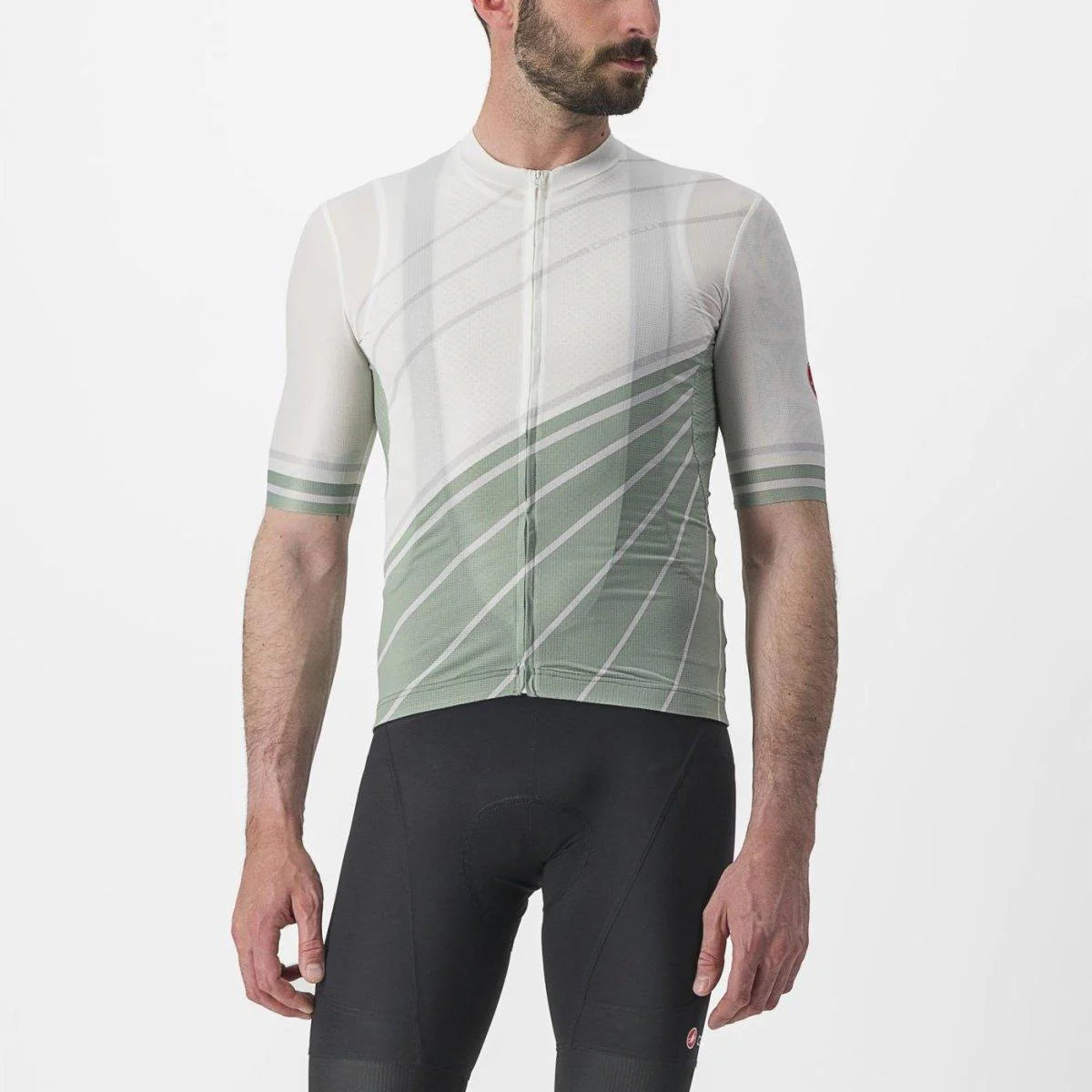SPEED STRADA JERSEY-IVORY/DEFENDER GREEN