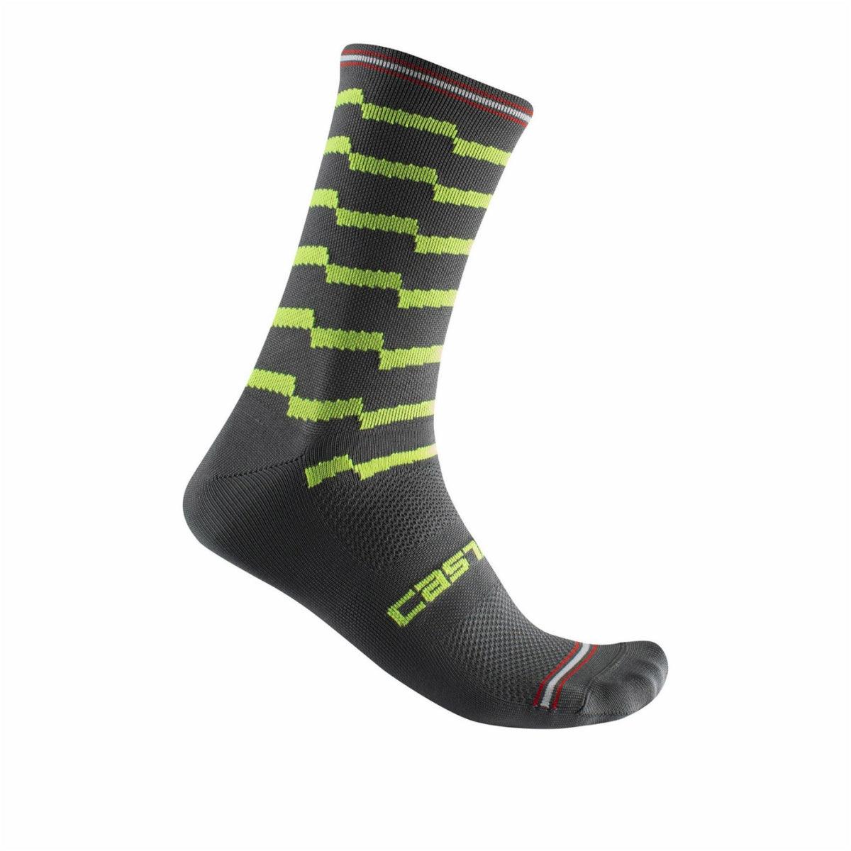 UNLIMITED 18 SOCK-DARK GRAY/ELECTRIC LIME