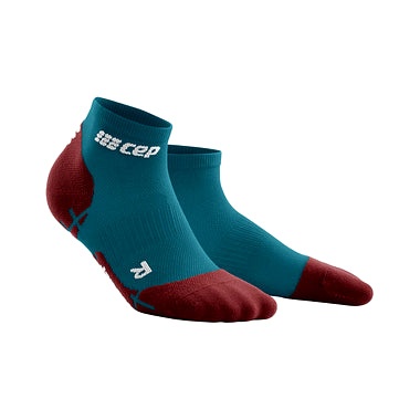 CEP ULTRALIGHT LOW CUT SOCKS-PETROL/DARK RED