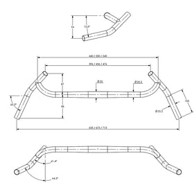 Surly Corner Bar Handlebar - 25.4, 46cm, Blk