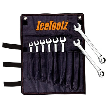 IceToolz 41B8 8-15MM Combination Ratchet Wrench Set