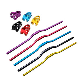 Bicycle Handlebar & Stem Combo – 760mm Aluminum Alloy MTB Riser Bar with 31.8mm Stem