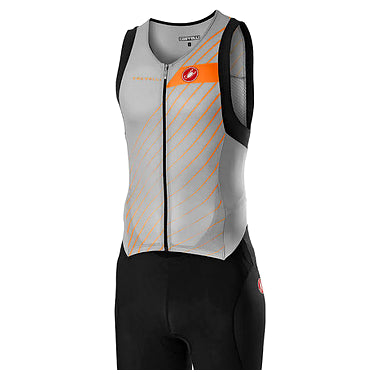 FREE SANREMO SUIT SLEEVELESS-SILVER GRAY/BRILLIANT ORANGE