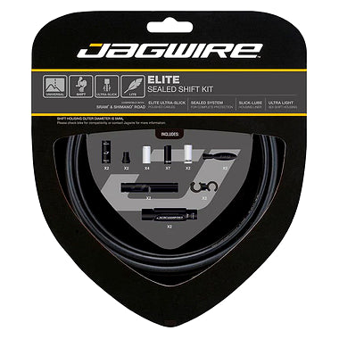 Jagwire 2X Elite Sealed Shift DIY Derailleur Cable Kit (Black)