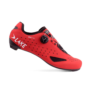 Lake CX219 Wide Road Cycling Shoes (Red/White)