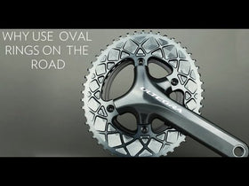 Absolute Black Oval Road Chainring 2X 110/5 (50T/52T) (Not For SRAM)-Black