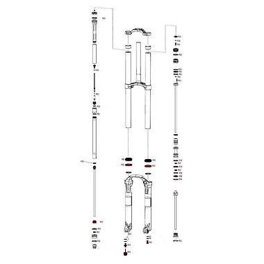 Rock Shox Spared for Fork Service Kit For Boxxer World Cup