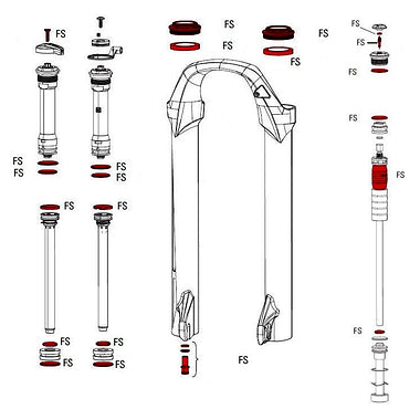 Rock Shox Spared for Fork Service Kit For Gold 30 Solo Air