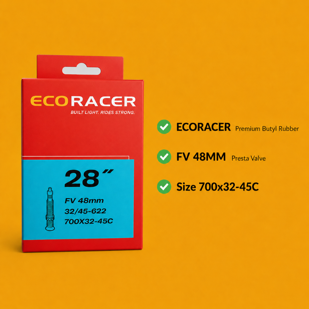 Ralson ECORACER Bicycle Tube 700x32-45C | Presta Valve 48mm, 60mm, 80mm