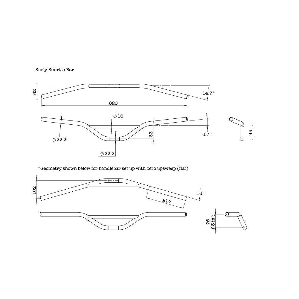 Surly Sunrise Handlebar, Black
