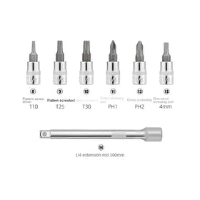 Toopre Torque Wrench 2-24Nm Adjustable Preset 1/4 Inch Ratchet Wrench Set