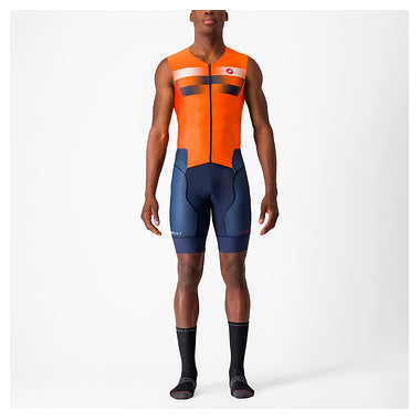 FREE SANREMO 2 SUIT SLEEVELESS-BRILLIANT ORANGE/BELGIAN BLUE